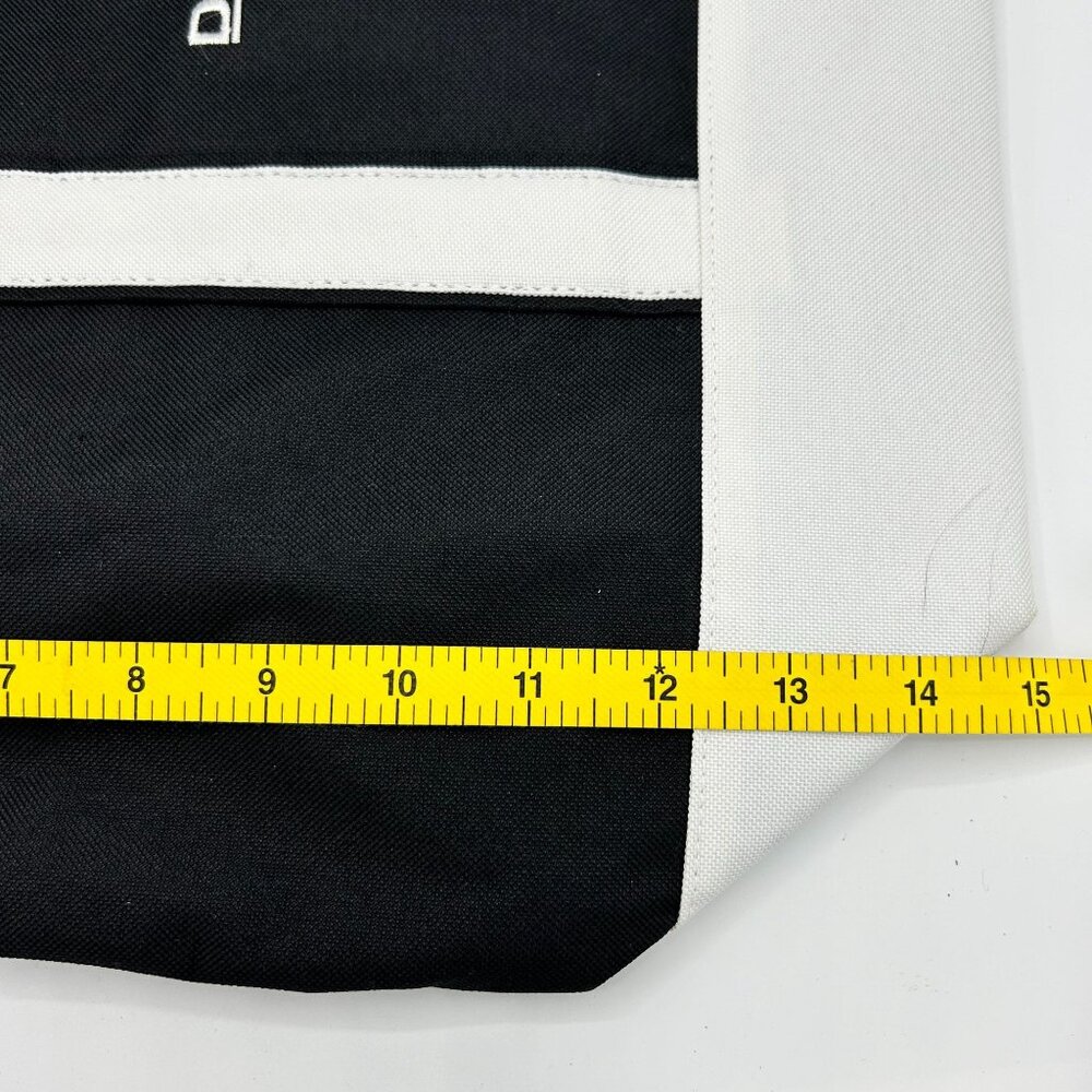 Donna Degnan Black & White Tote Bag With Shoulder Straps And Front Pocket - Picture 5 of 5